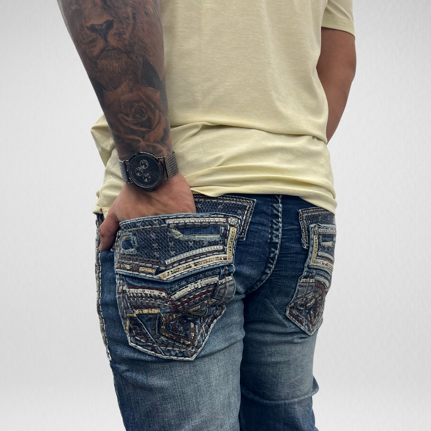 Men's Rock in L.A. Slim Straight Boot Denim (R-374)