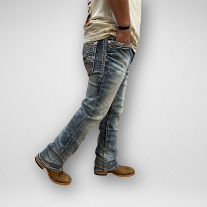 Men's Rock in L.A. Slim Straight Boot Denim (R-386)