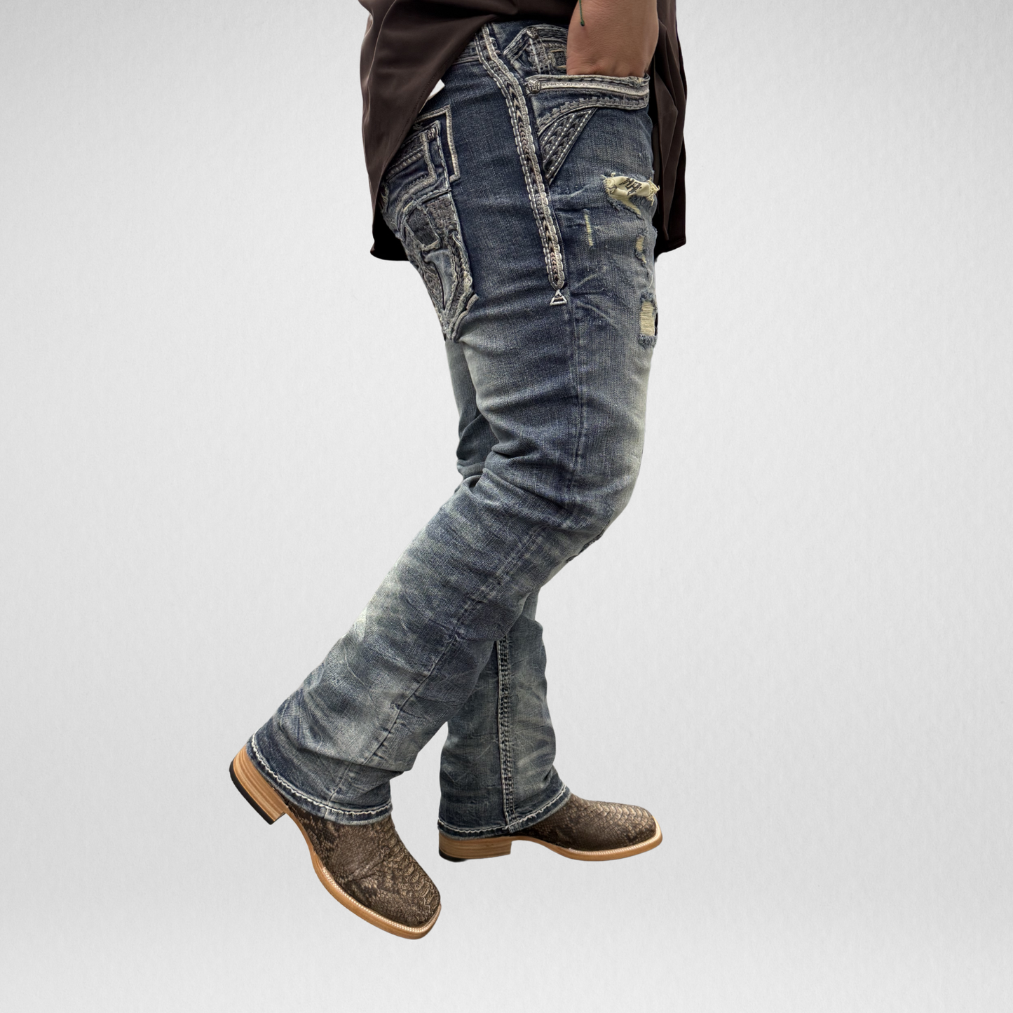 Men's Rock in L.A. Slim Straight Boot Denim (R-390)