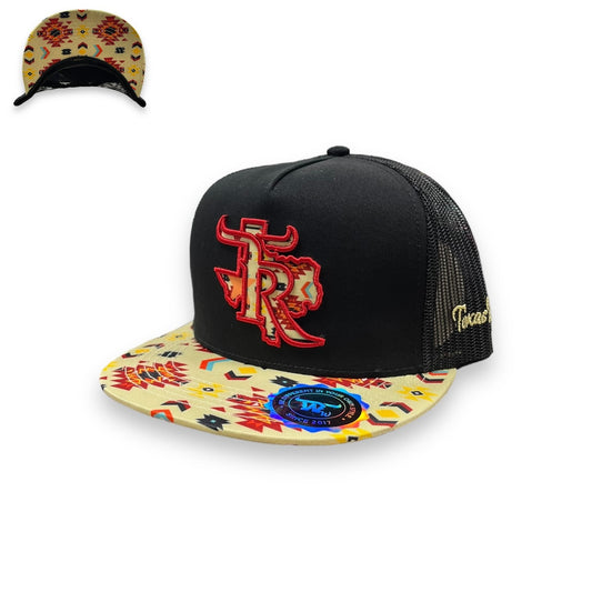 Texas Ranch Hat - Black Red Aztec Print