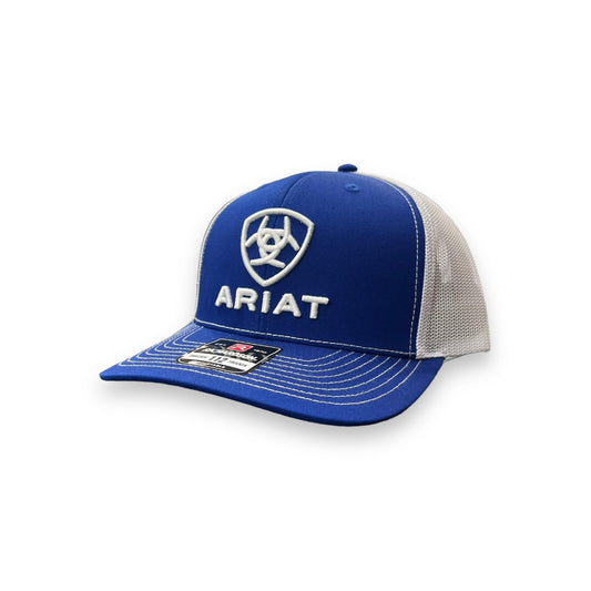 Ariat Shield/Lettering Logo Hat - Royal Blue/White