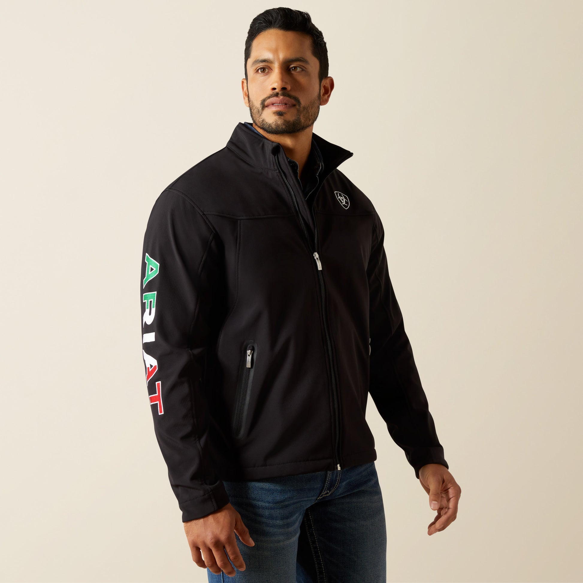 Men's Ariat New Team Softshell Jacket Mexico Black – Amigos Pro