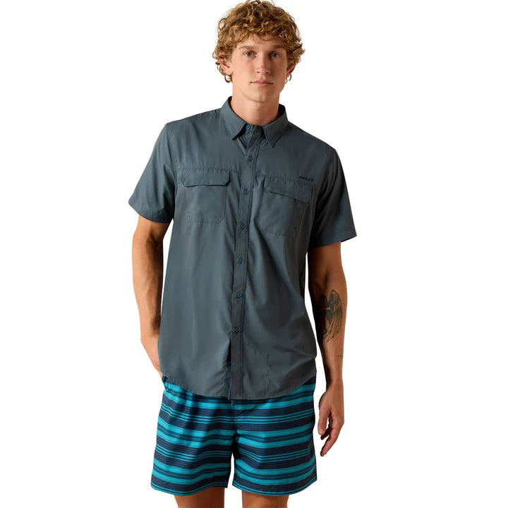 Ariat Men’s VentTEK Outbound Fitted Shirt - Dark Slate