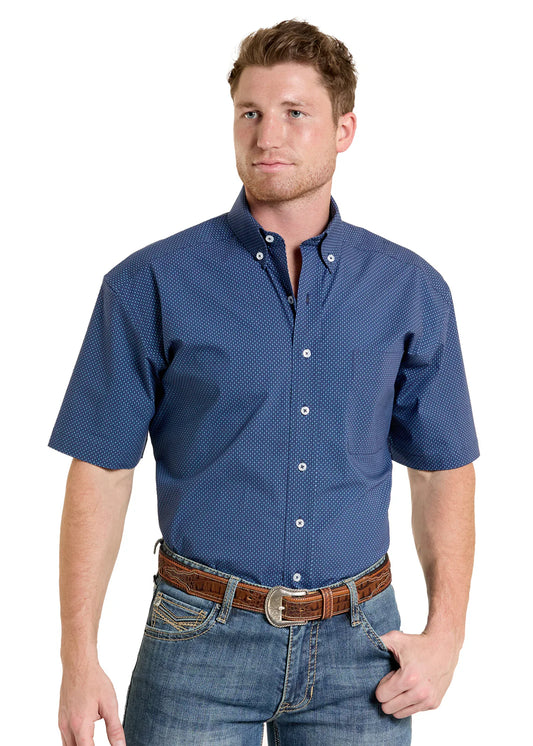 Panhandle Slim S/S 1 PKT Button -  BLUE