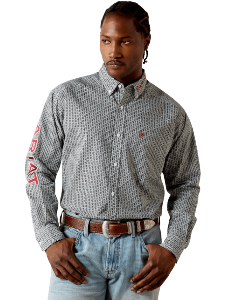 Ariat Team WARD LS Shirt - BLACK / RED