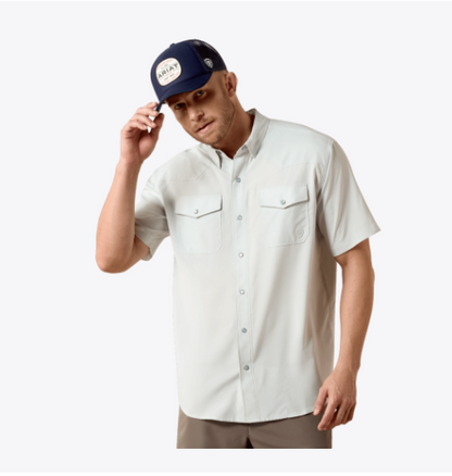 Ariat Men’s WESTERN VentTEK SS SNO Shirt -  AQUA HEATHER