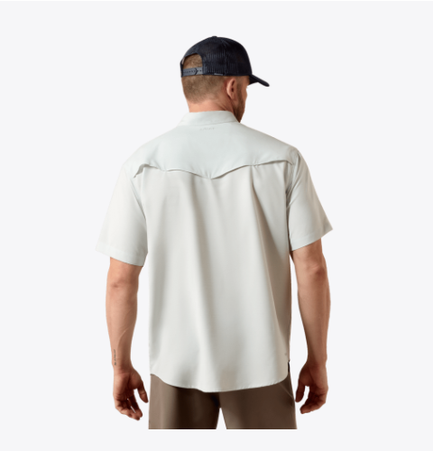 Ariat Men’s WESTERN VentTEK SS SNO Shirt -  AQUA HEATHER