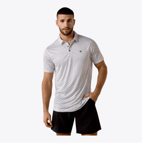 Ariat All Over Print Fitted Polo - White Southwest Triangle