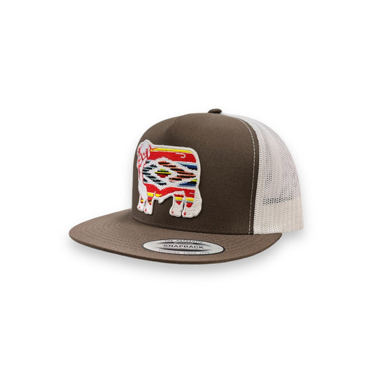 Lazy J Hat - Brown/White Serape Bull