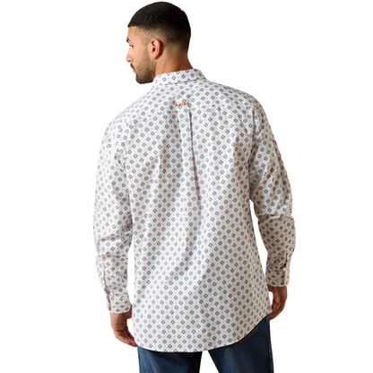 Ariat Team Jericho L/S Shirt - White/Orange