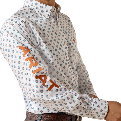 Ariat Team Jericho L/S Shirt - White/Orange