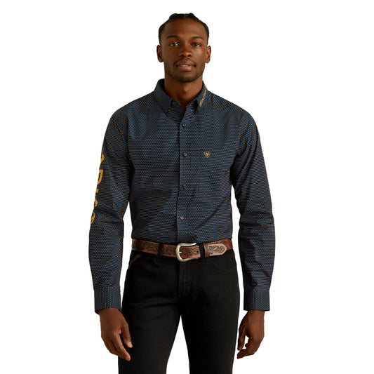 Ariat Team Portland Fitted LS Shirt - Black/Gold