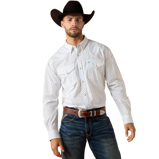 Ariat Terence L/S Snap Shirt - White Geo Print
