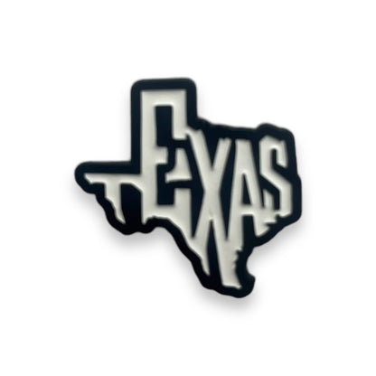 Texas Silhouette Black/White Hat Pin