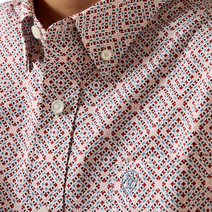 Ariat Youth Tiernan L/S Shirt - White Geo Print