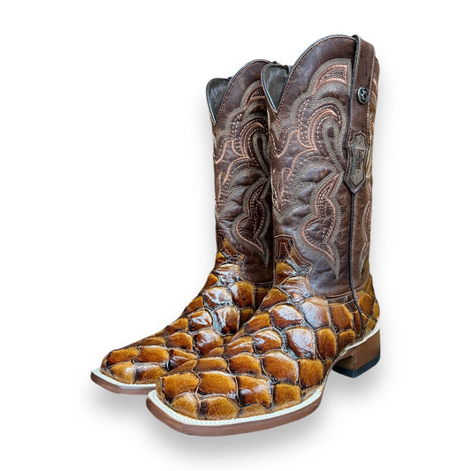 Tanner Mark Boots - Fish Print Cognac Gloss