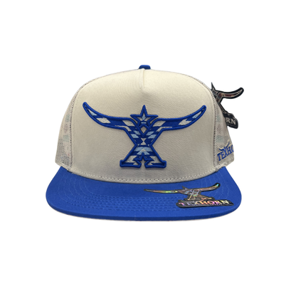 TexHorn Hat - Blue w/Beige