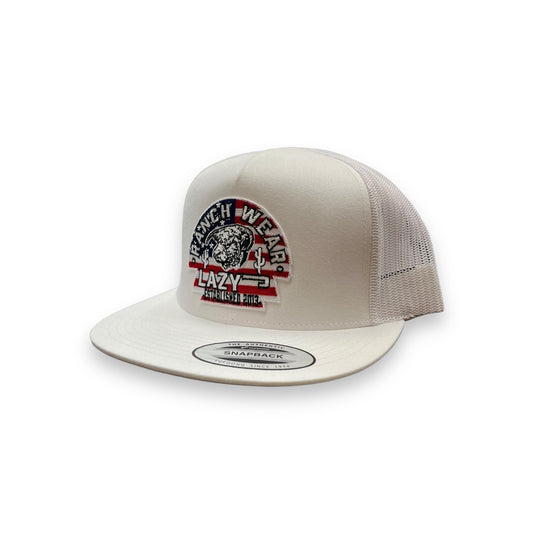 Lazy J Hat - White USA Arrowhead