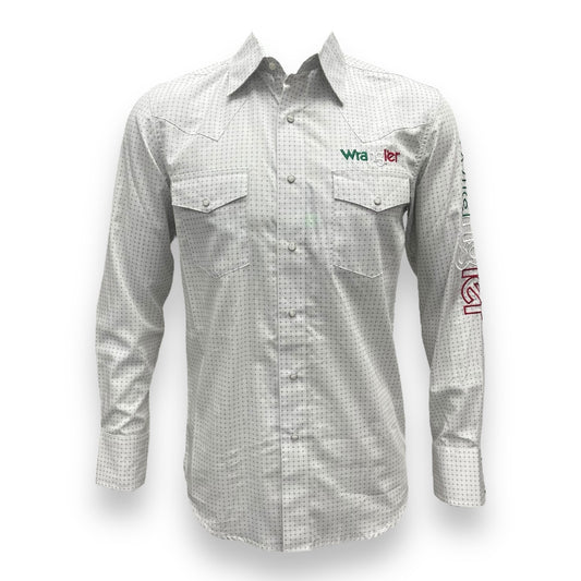 Wrangler Logo Mexico Long Sleeve Shirt - Printed White (V)