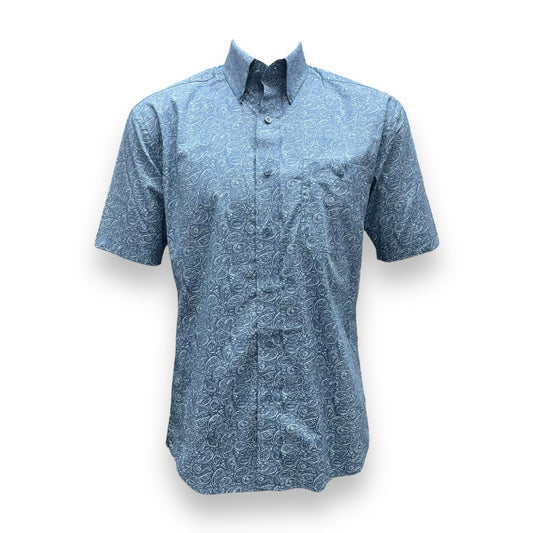 Wrangler George Strait Short Sleeve Shirt - River Blue Paisley (D)