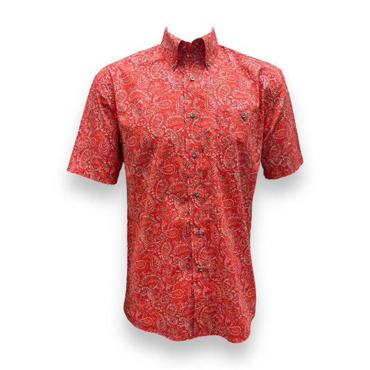 Wrangler George Strait Short Sleeve Shirt - Fiesta Red Paisley (E)