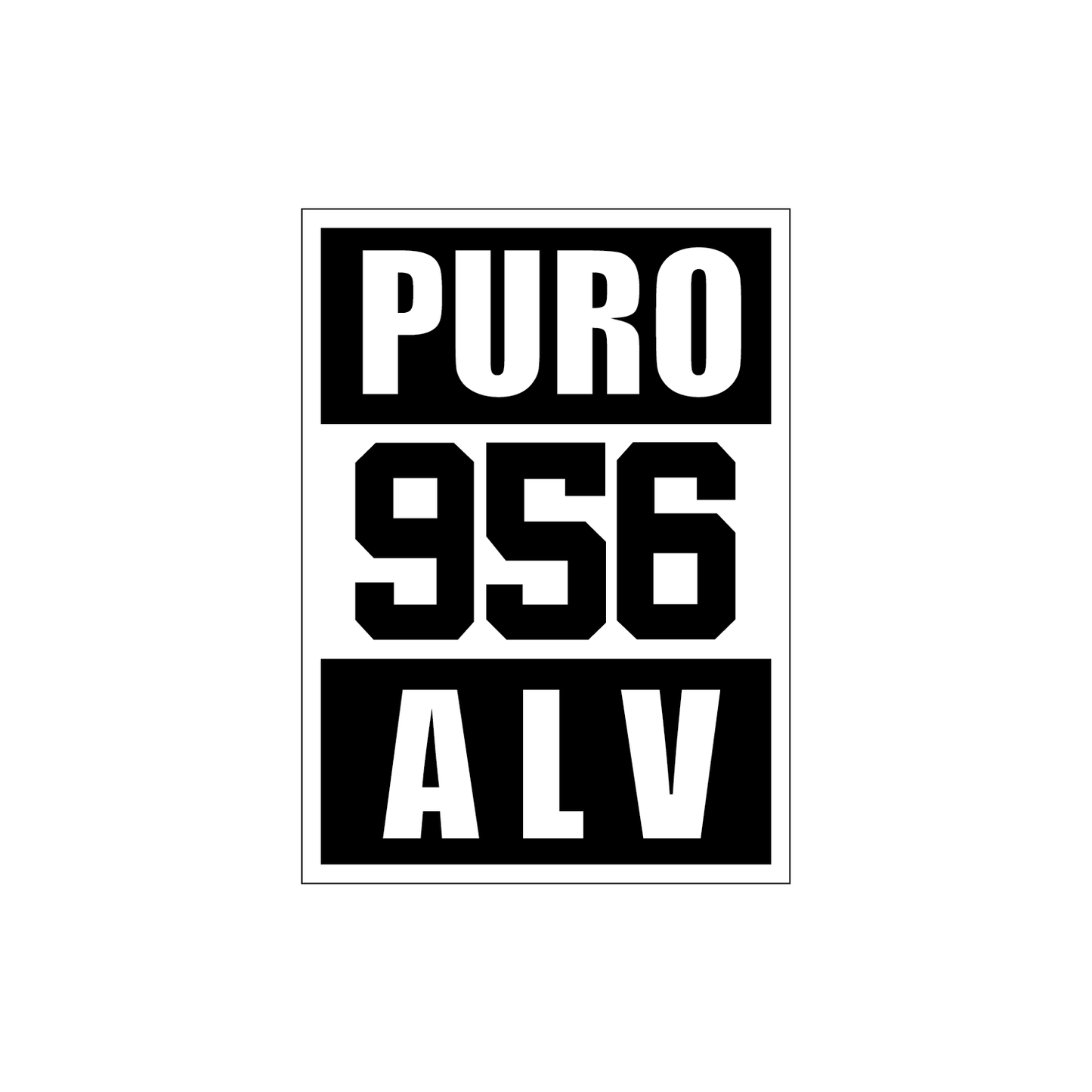 PURO 956 ALV BK/WH Block Sticker