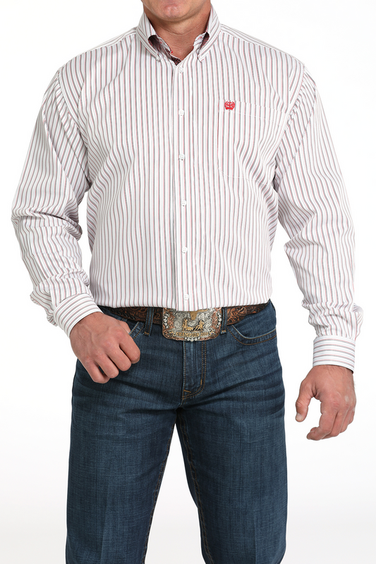 Cinch Men’s L/S Print 5995 - White