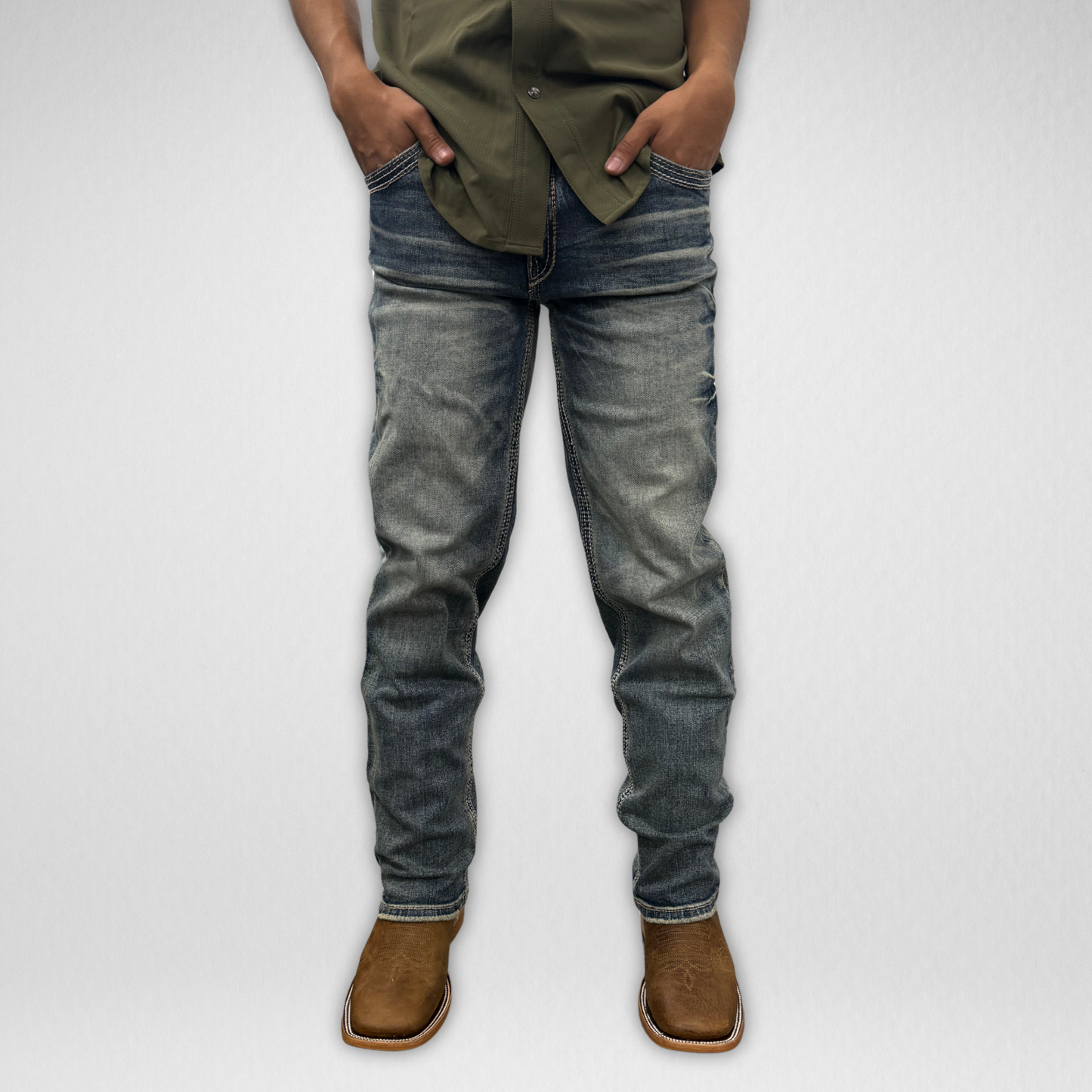 Youth Western Blue Denim (W-460-K)