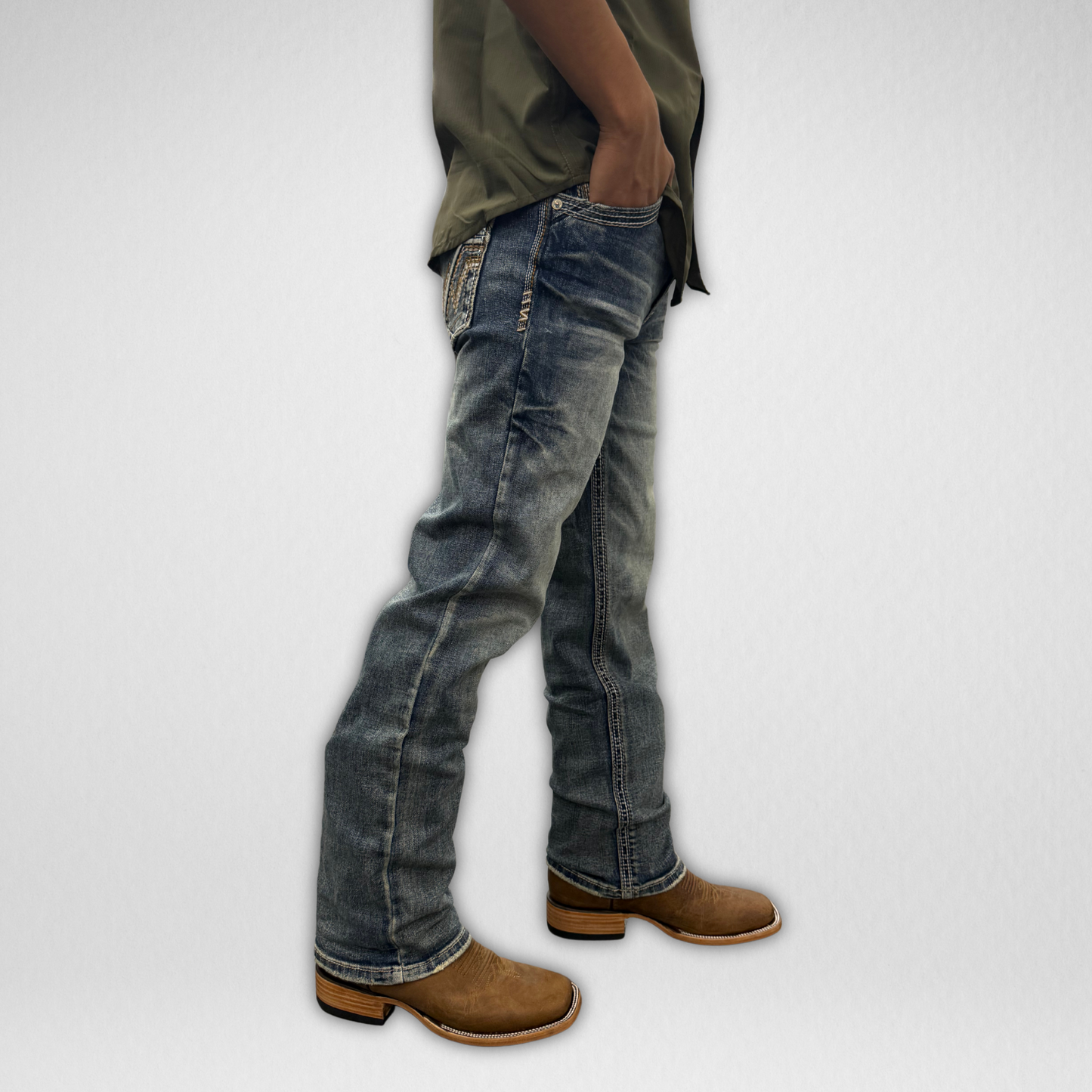 Youth Western Blue Denim (W-460-K)