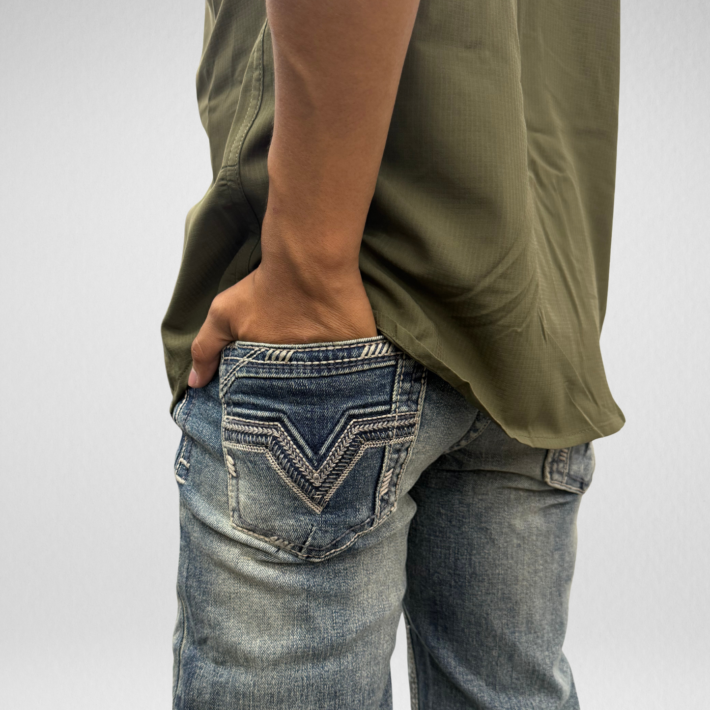 Youth Western Blue Denim (W-461-K)
