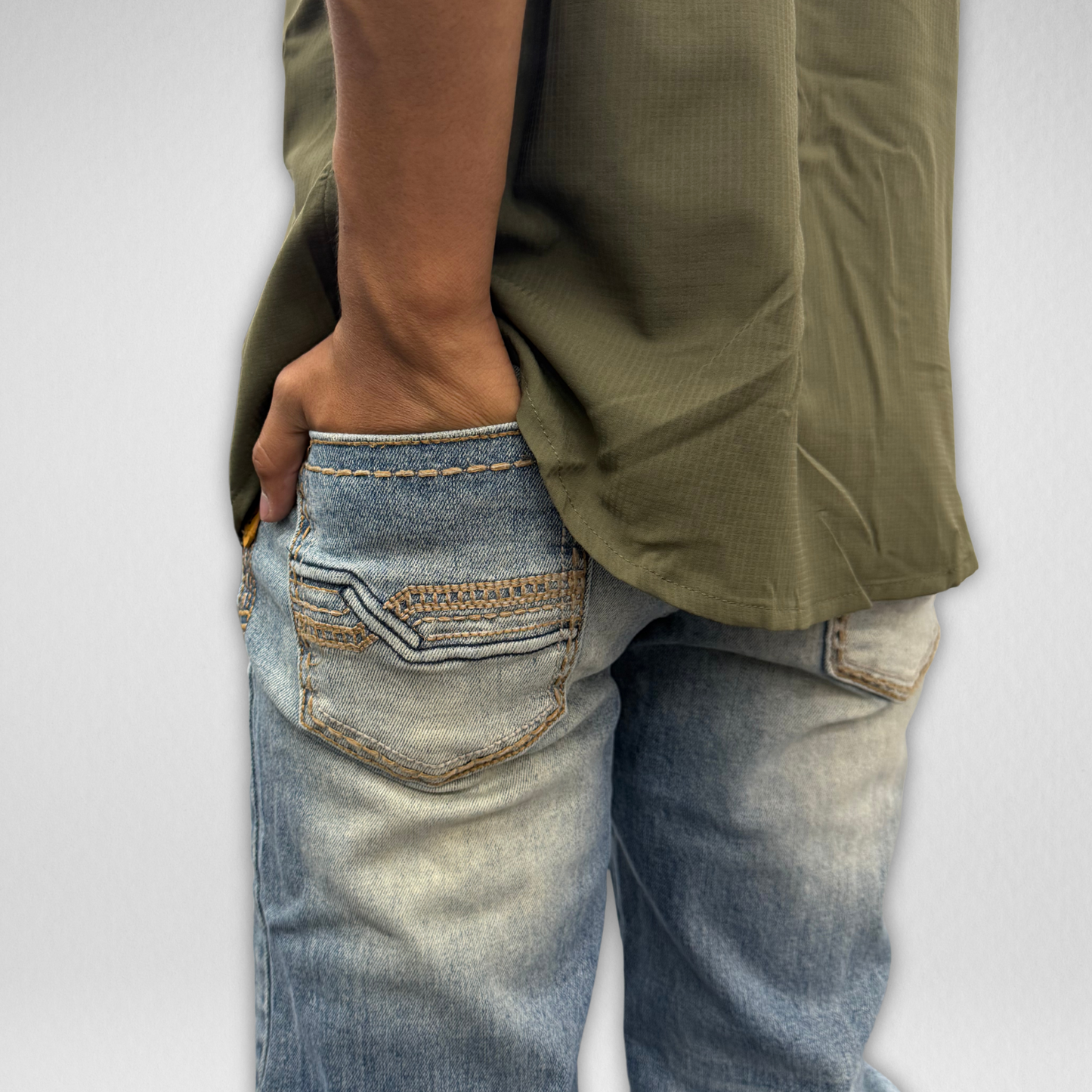 Youth Western Blue Denim (W-463-K)