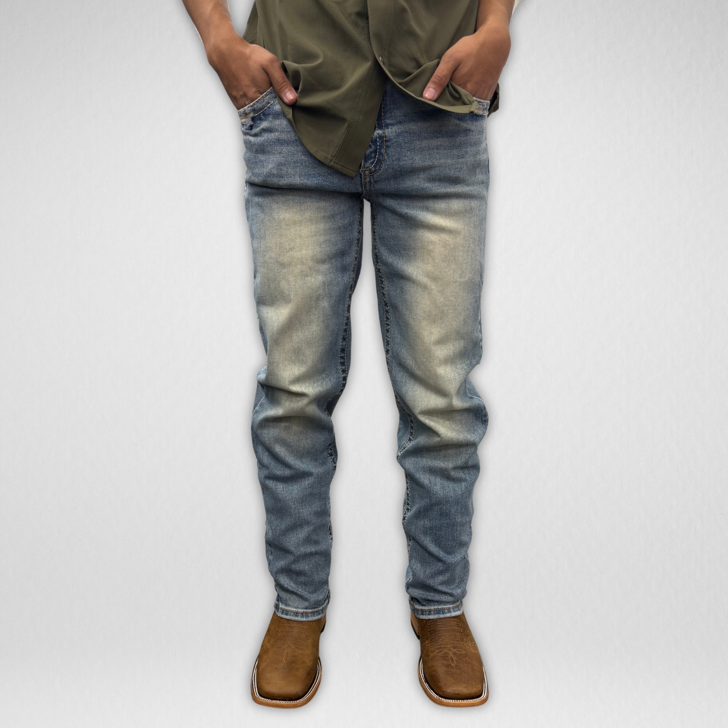 Youth Western Blue Denim (W-463-K)
