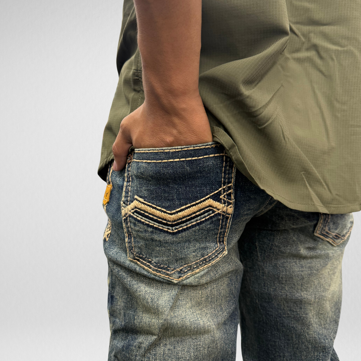 Youth Western Blue Denim (W-464-K)