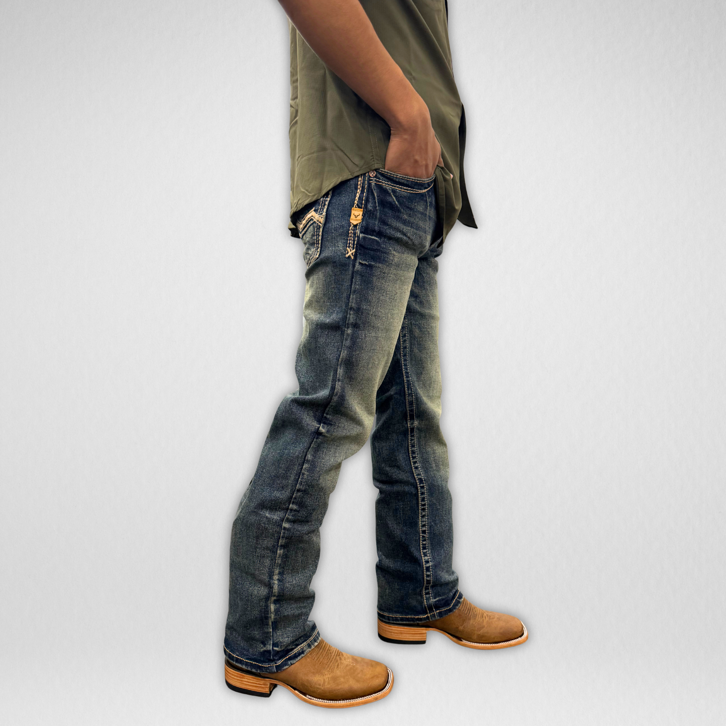 Youth Western Blue Denim (W-464-K)