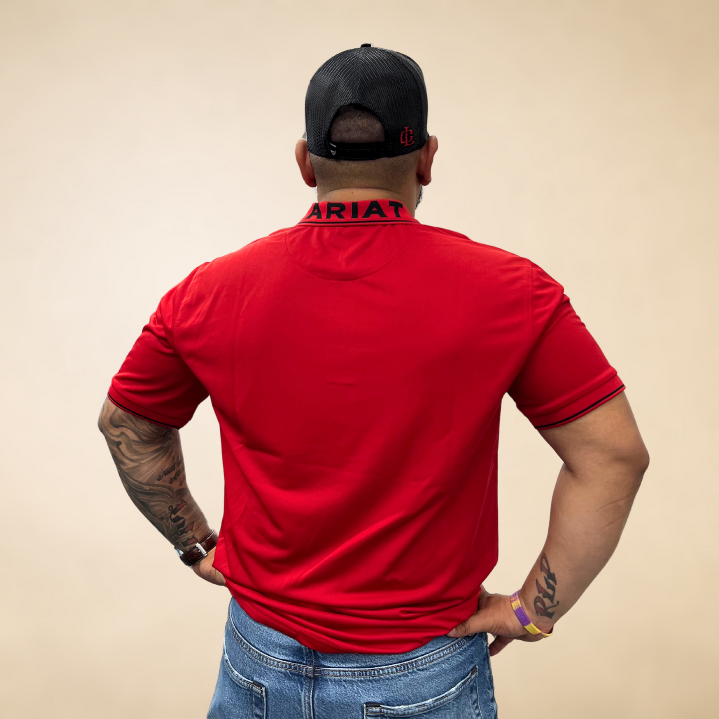 Ariat TEK Logo SMU Polo - Red/Black