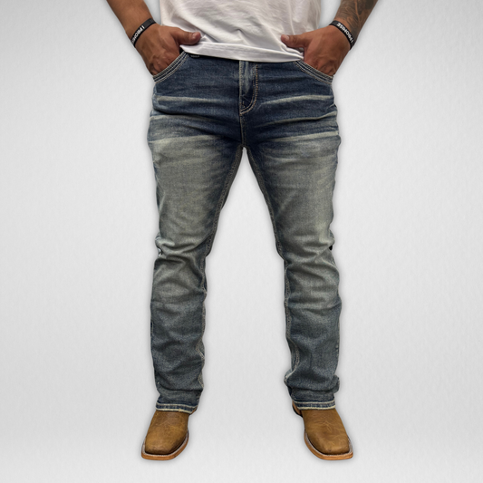 Men's Western Blue Classic Modern Boot Denim (W-460)