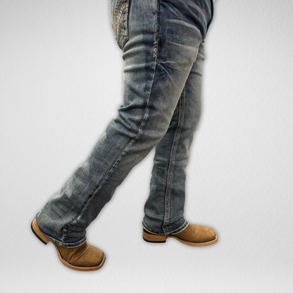 Men's Western Blue Classic Modern Boot Denim (W-460)