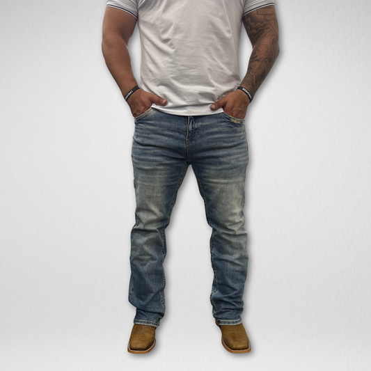 Men's Western Blue Classic Modern Boot Denim (W-463)