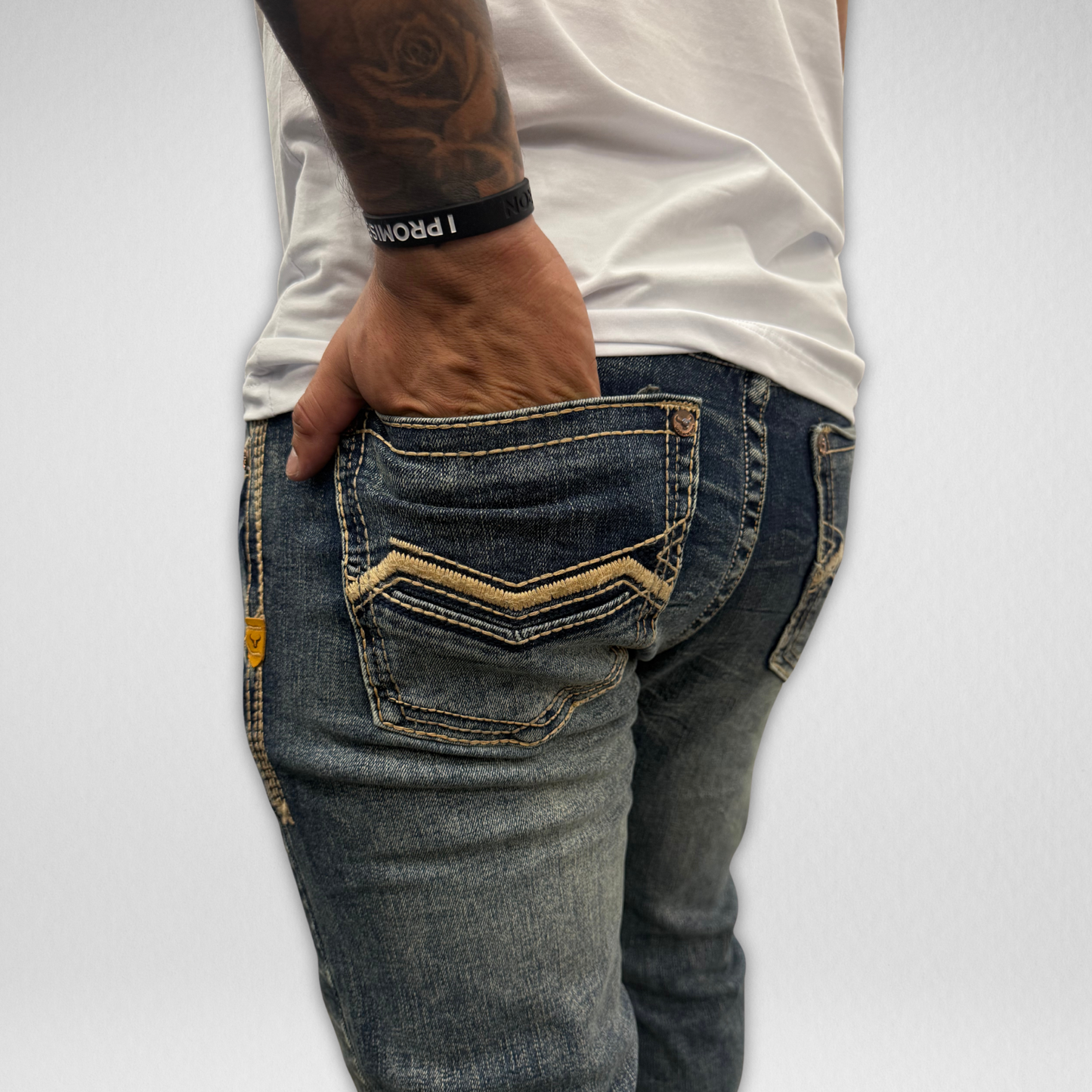 Men's Western Blue Classic Modern Boot Denim (W-464)