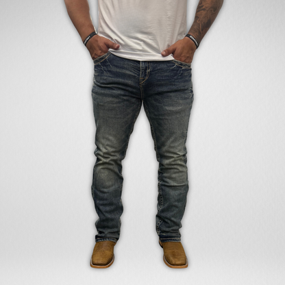 Men's Western Blue Classic Modern Boot Denim (W-464)