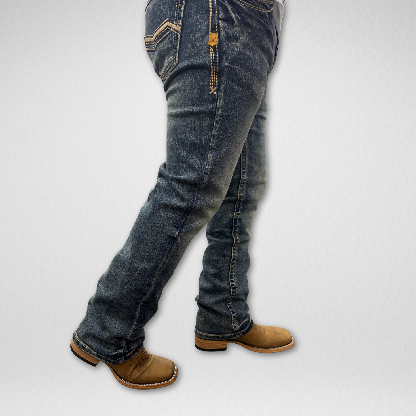 Men's Western Blue Classic Modern Boot Denim (W-464)