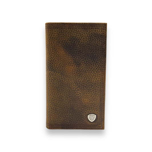 Men's Rodeo Wallet/Checkbook Cover - Brown Pebbled Leather