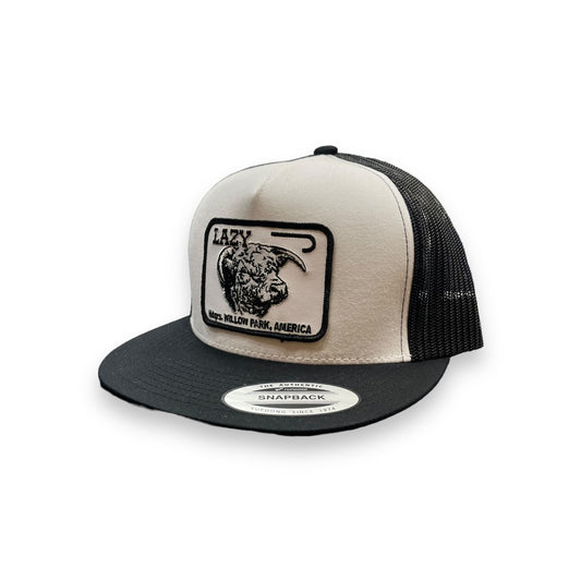 Lazy J Hat - White/Black Cattle Headquarters