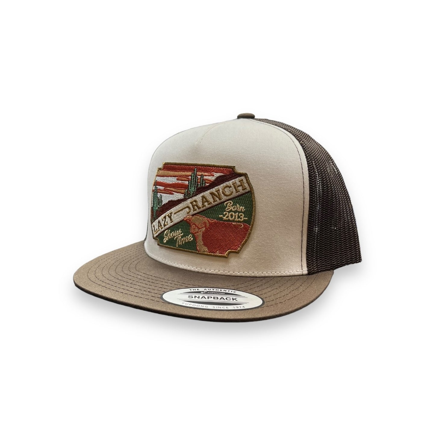 Lazy J Hat - White/Brown Show Time