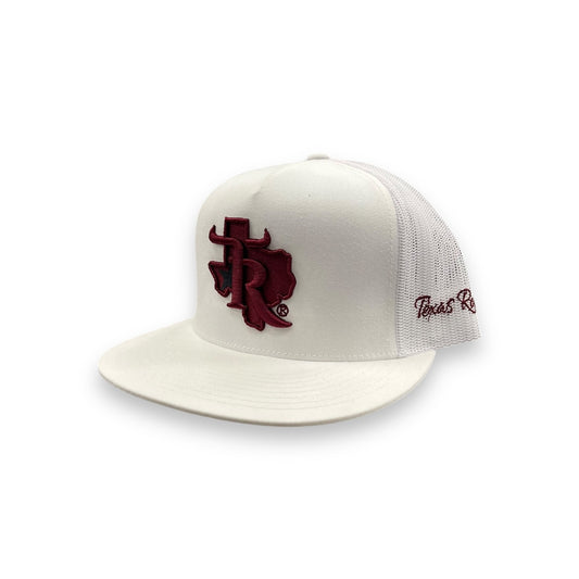 Texas Ranch Hat - Wine White/White