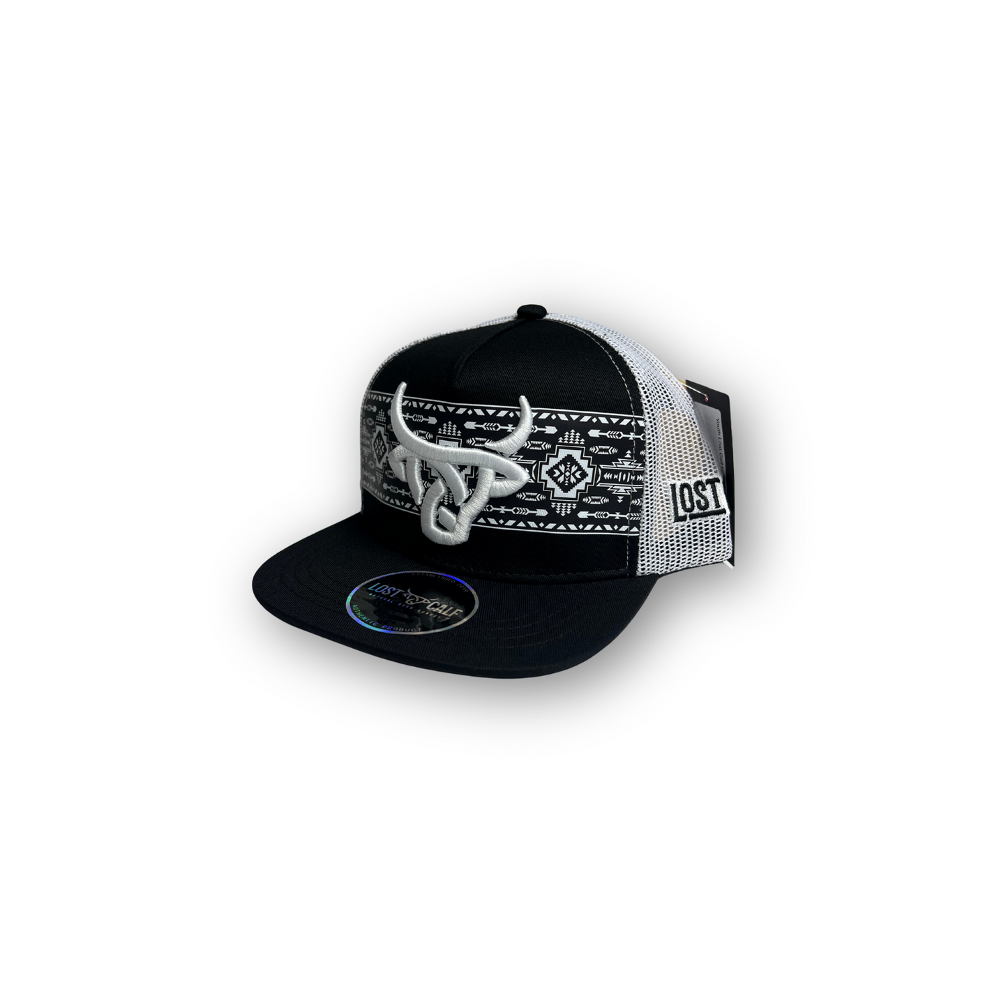 Youth Lost Calf Hat - Shima Black/White Flat