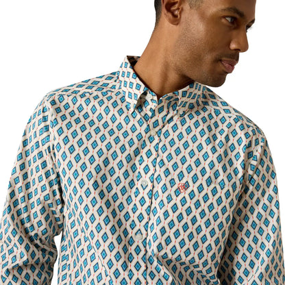 Ariat Jaziel Fitted L/S Shirt - White Southwest Diamond
