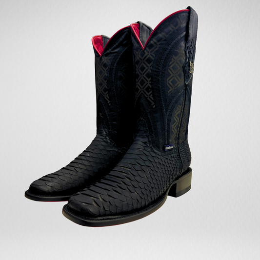 Rock'em Boots - Original Python Black (Red Bottom)
