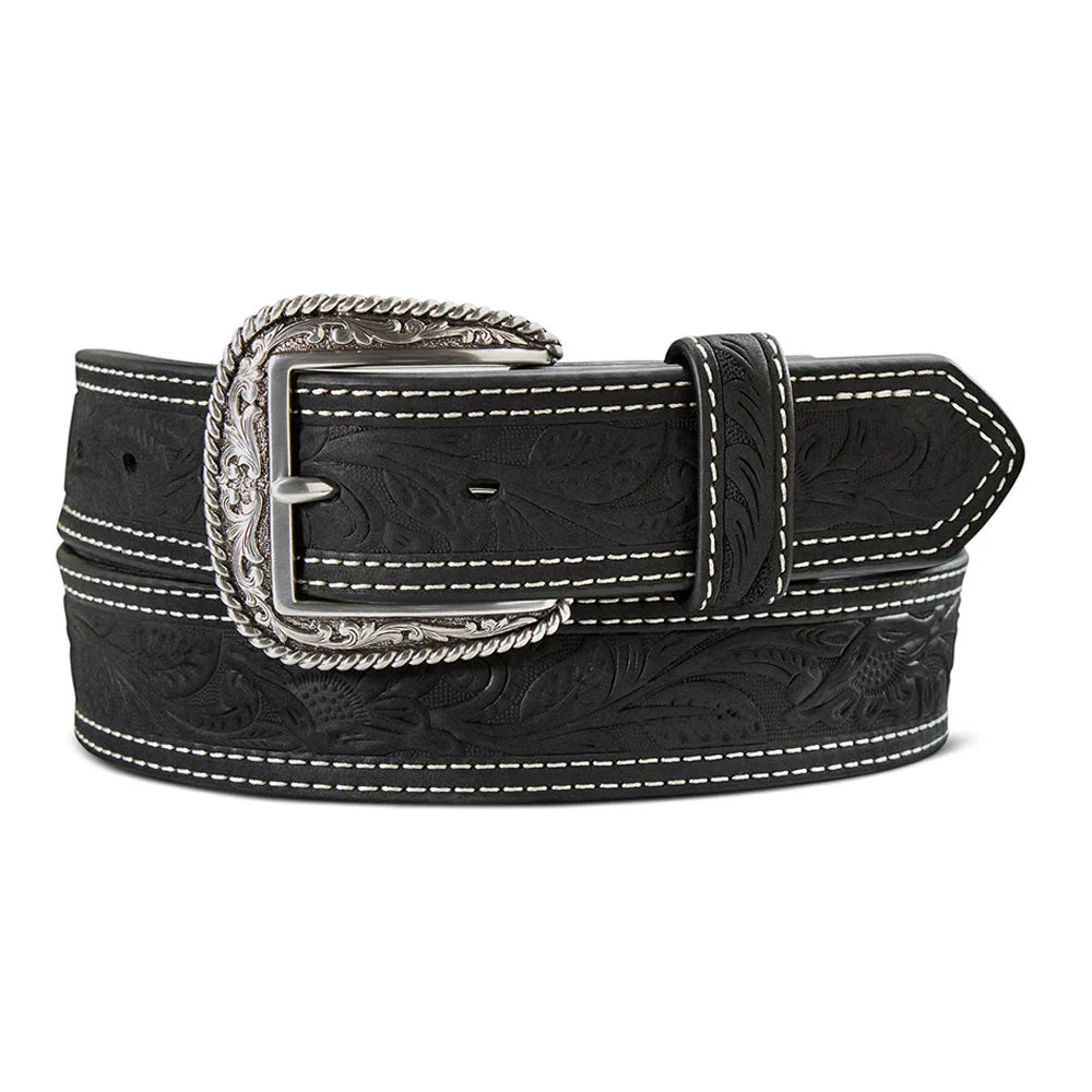 Ariat Men’s Double Stitch Western Belt - Black