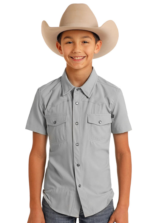 Rock&Roll Denim Youth Tee Ripstop Snap - Grey